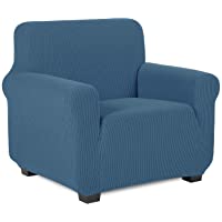 TIANSHU Funda de sillón-Material Jacquard poliéster y Elastano Fundas de sofá Suaves Resistentes(Funda de sillón-Azul…